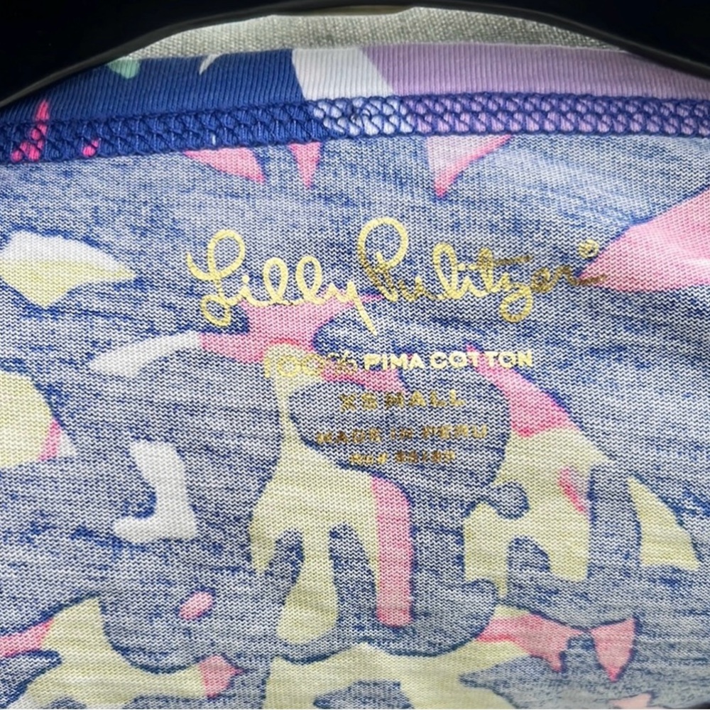 Lilly Pulitzer Pink Blue Yellow Floral Henley Midi Dress - Picture 2 of 10